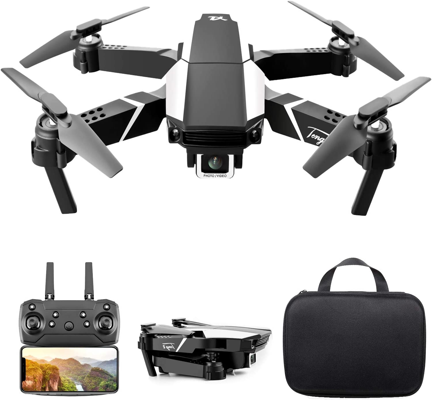 Moochy S62 RC Mini Drone com Câmera 4K Wifi FPV Dual Camera Drone Mini Brinquedo Quadcóptero Dobrável