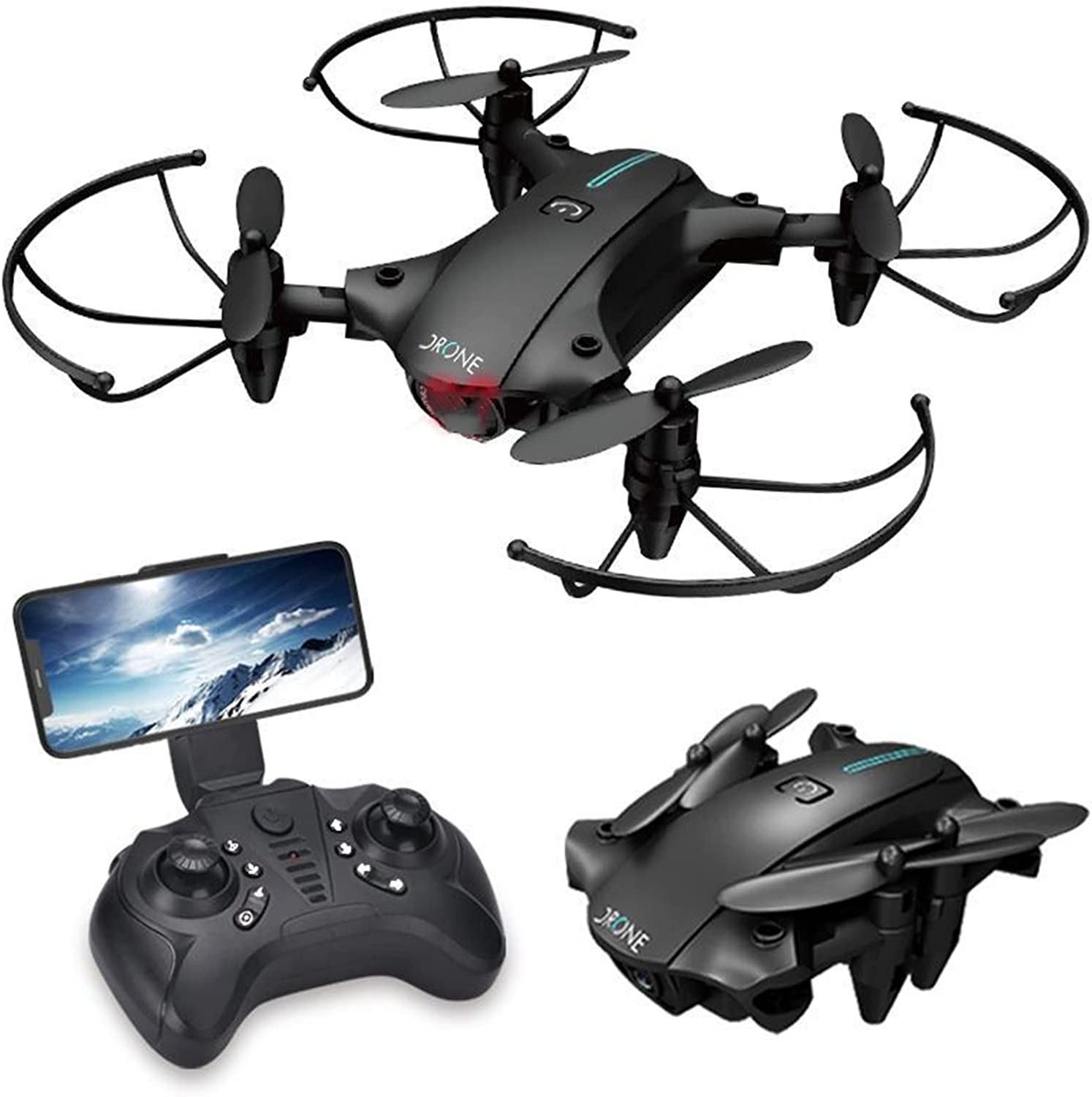 VELIHOME Mini RC Drones Dobráveis com 4K Câmera Única Gesto Foto Vídeo Altitude Segurando Quadricóptero RC