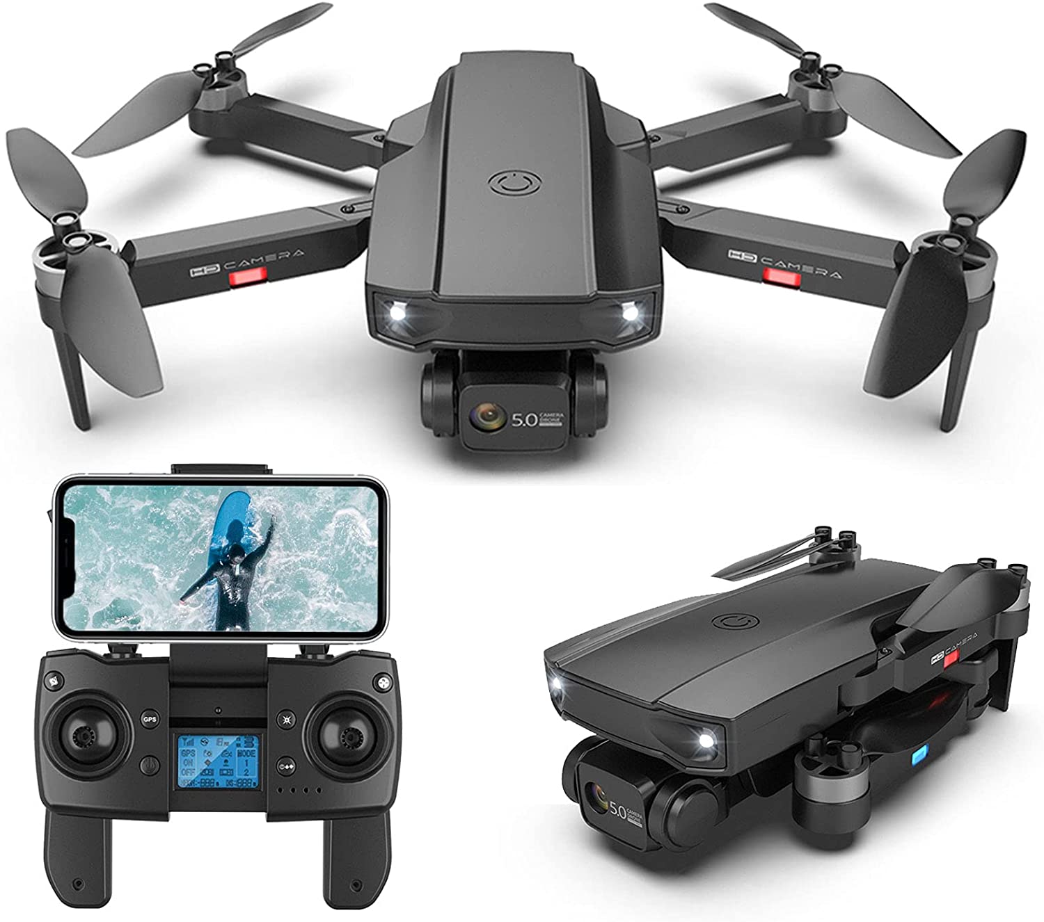 XFTOPSE HJ188 Drone com Câmera 6K Profissional 50 Zoom, 5G Wifi FPV Drone GPS com Motor Brushless